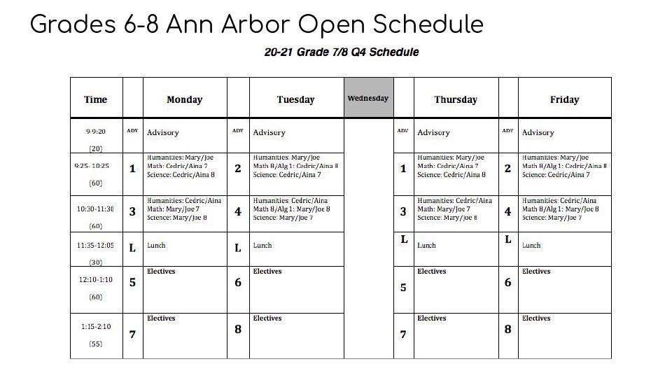 AA open hybrid schedule 